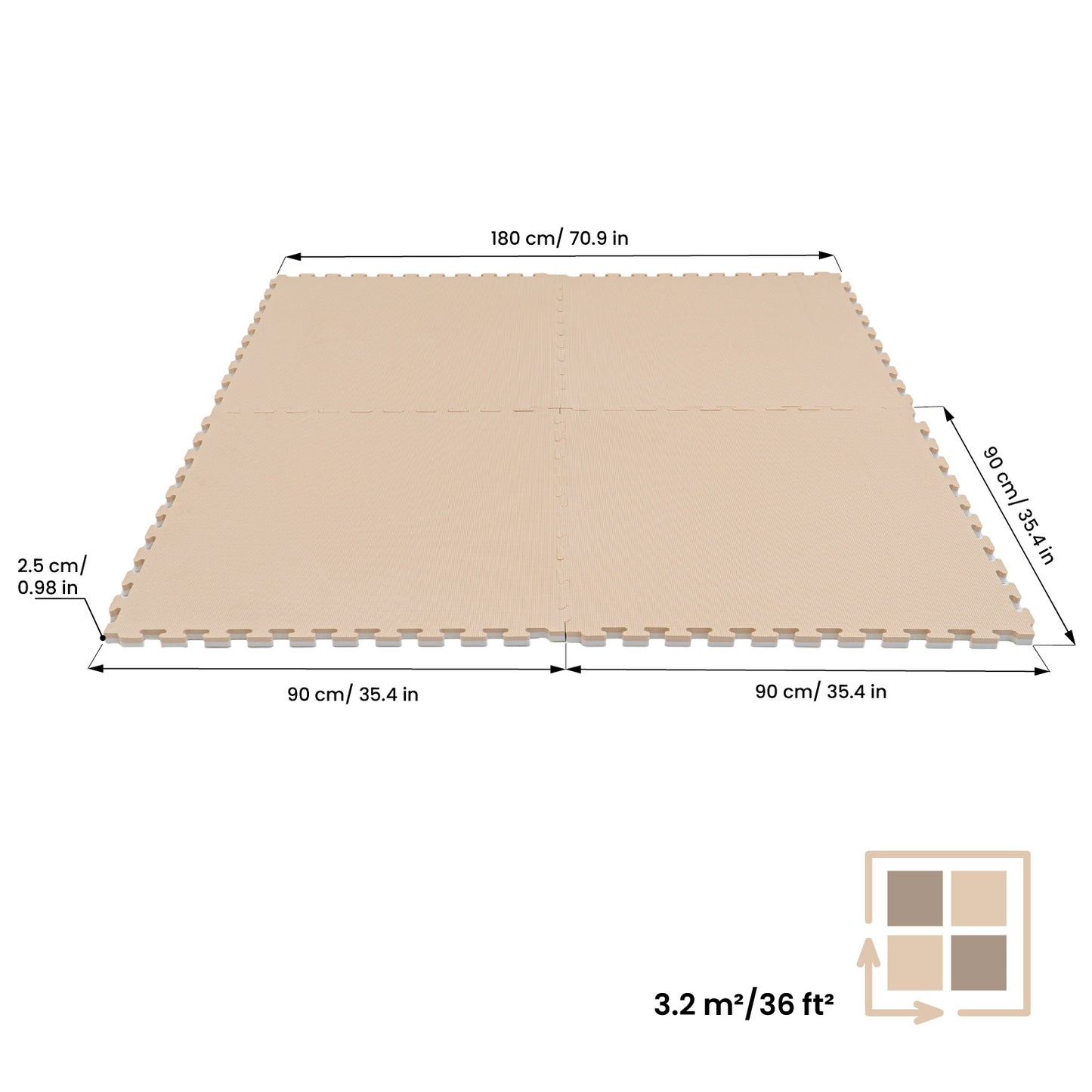 Large Foam Puzzle Mat 4pcs