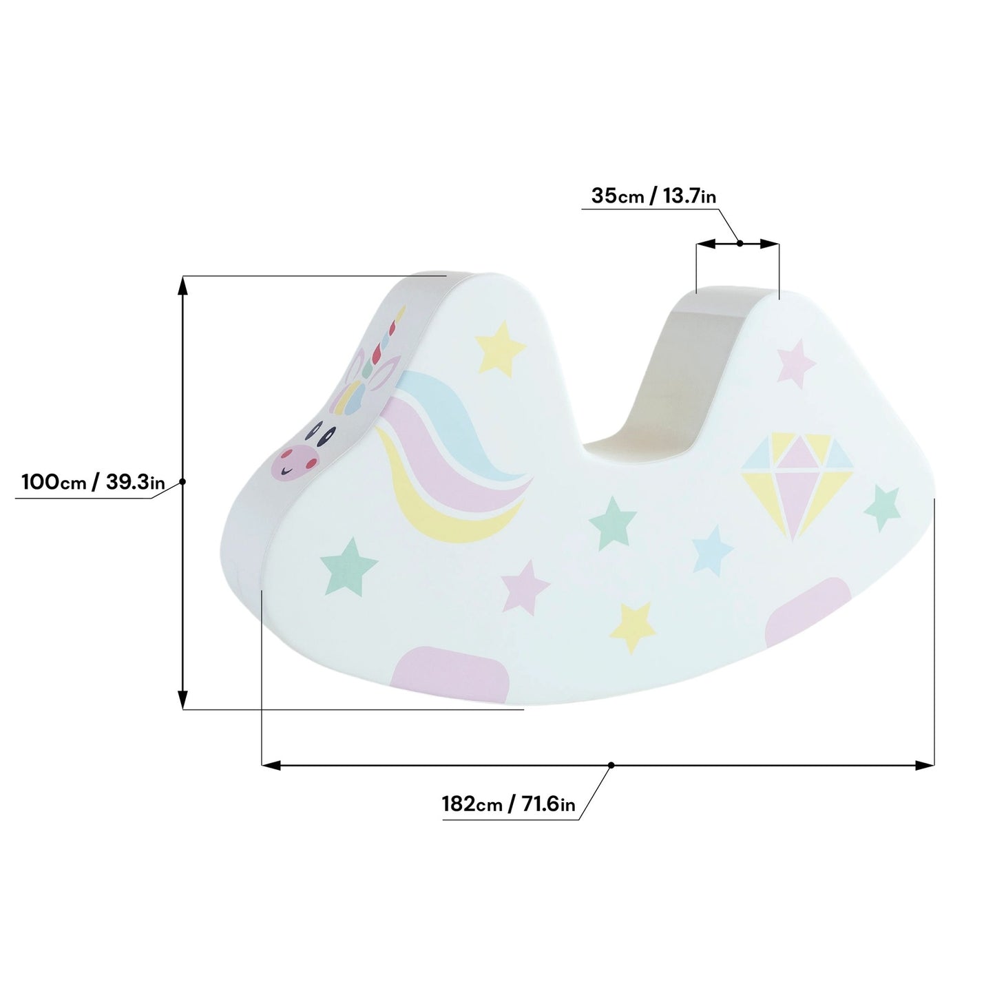 Soft Play šūpuļzirdziņš – MEGA Vienradzis