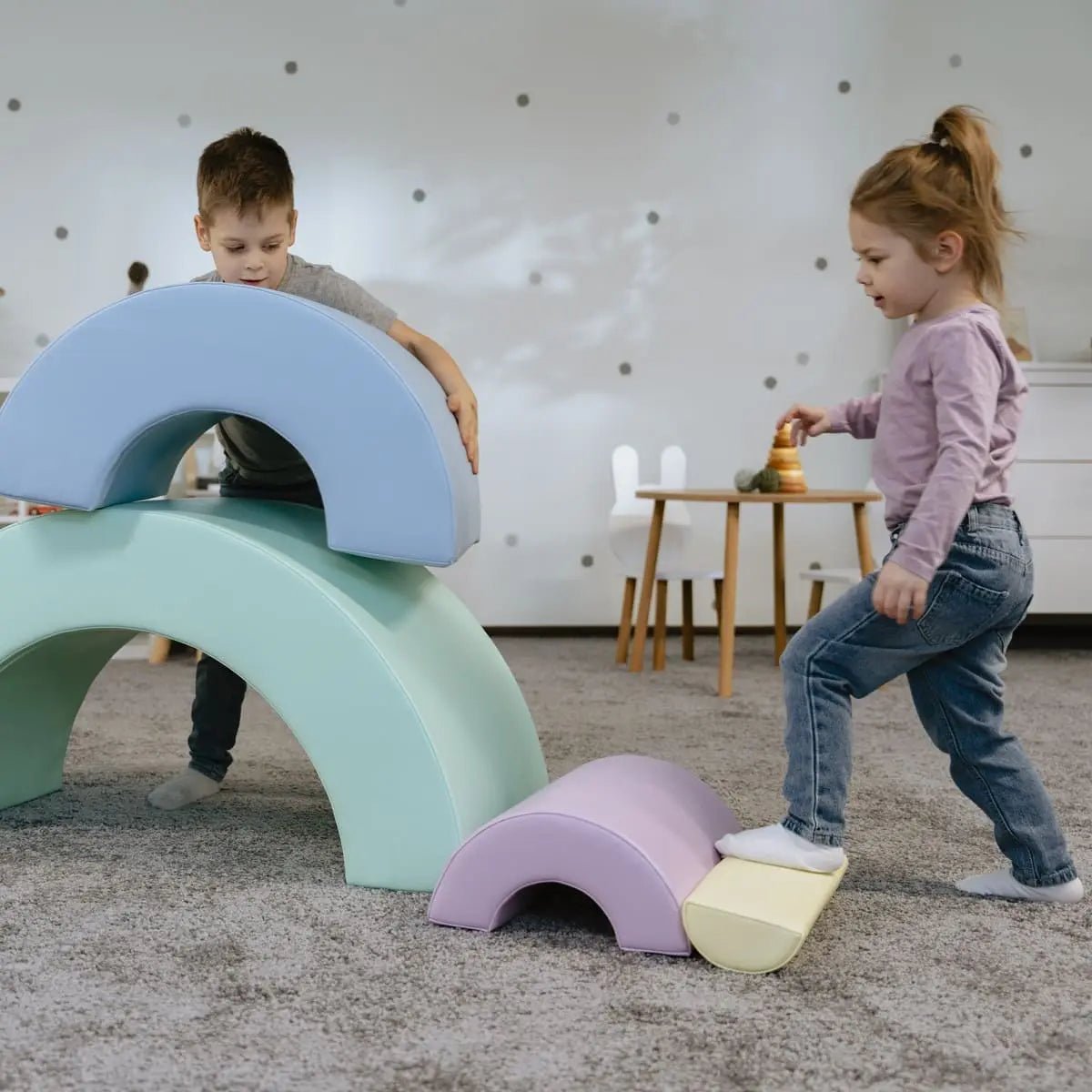 Montessori mīksto rotaļu komplekts - Varavīksne