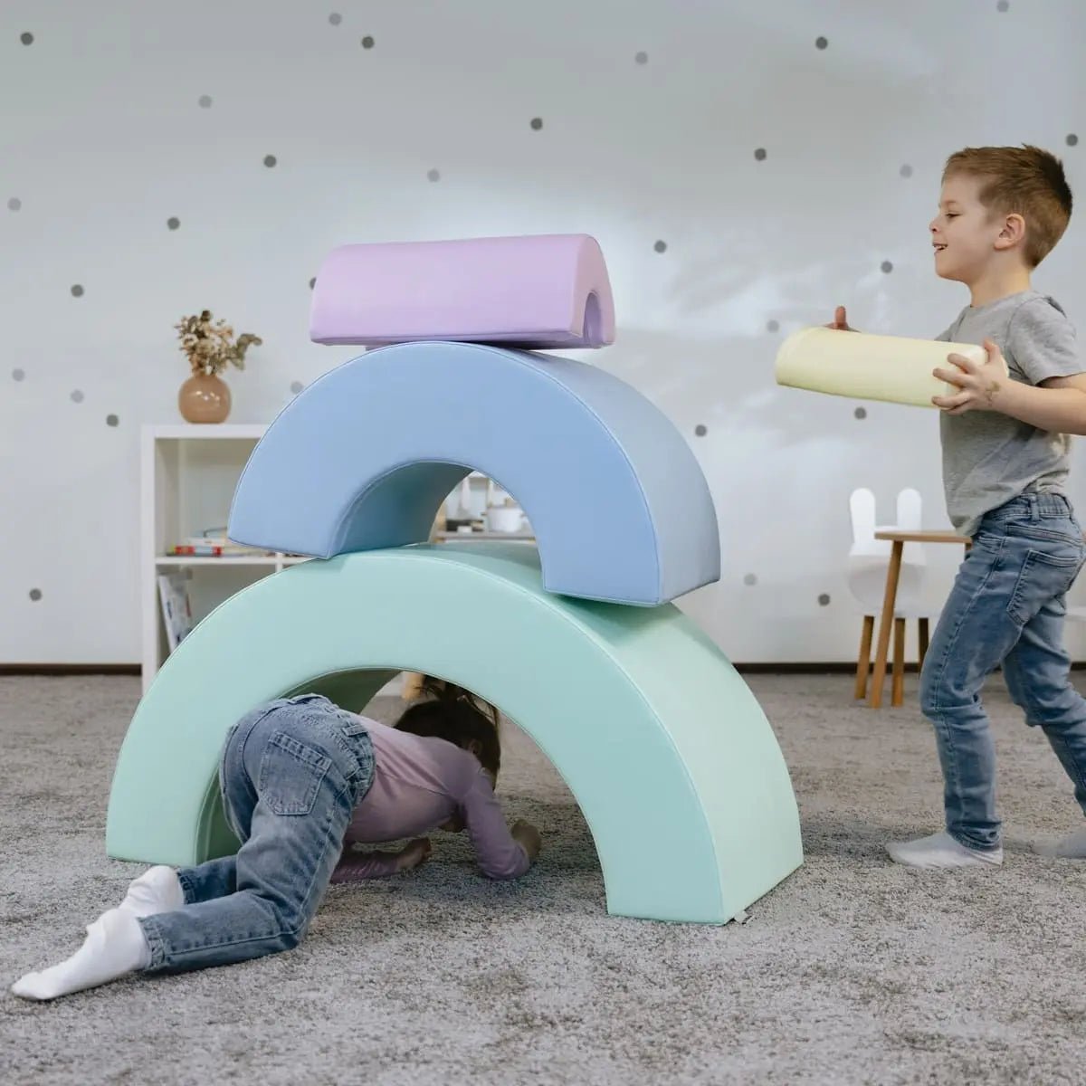 Montessori mīksto rotaļu komplekts - Varavīksne