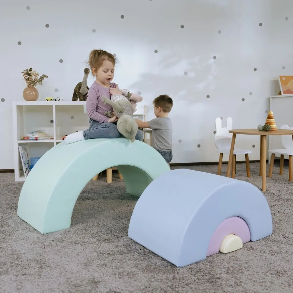 Montessori mīksto rotaļu komplekts - Varavīksne