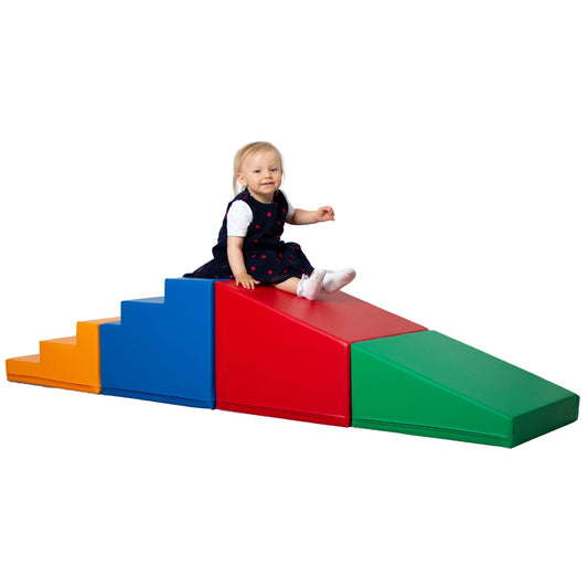 4 Piece Soft Play Step and Slide Set - Transformer