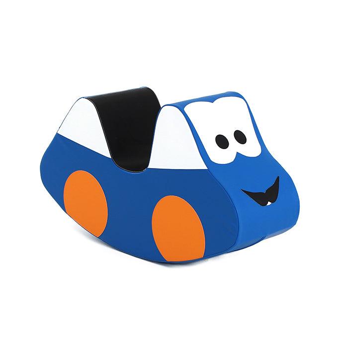 Blue and orange play car rocker set