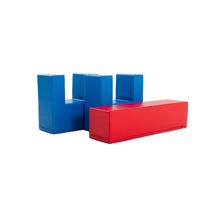 A set of IGLU Soft Play Soft Play Activity Set - Balance Bridge boxes on a white background suitable for soft play.