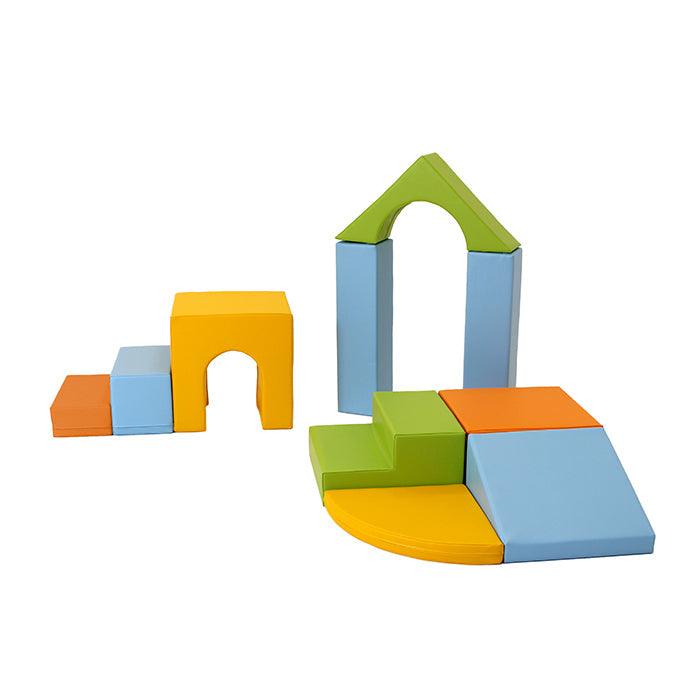 A set of Multifunctional Foam Play Set - Creativity blocks for imaginative exploration, branded by IGLU Soft Play.