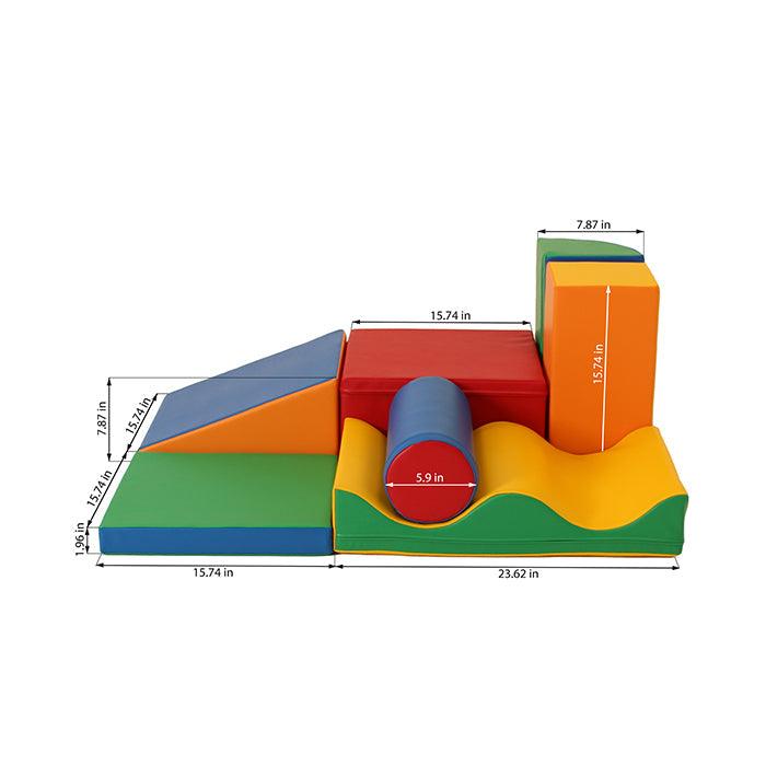 A Soft Play Activity Set - Discoverer diagram illustrating the dimensions and educational value of collaborative play by IGLU Soft Play.