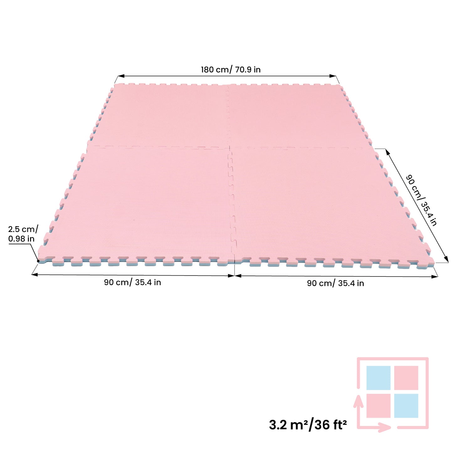 Large Foam Puzzle Mat 4pcs