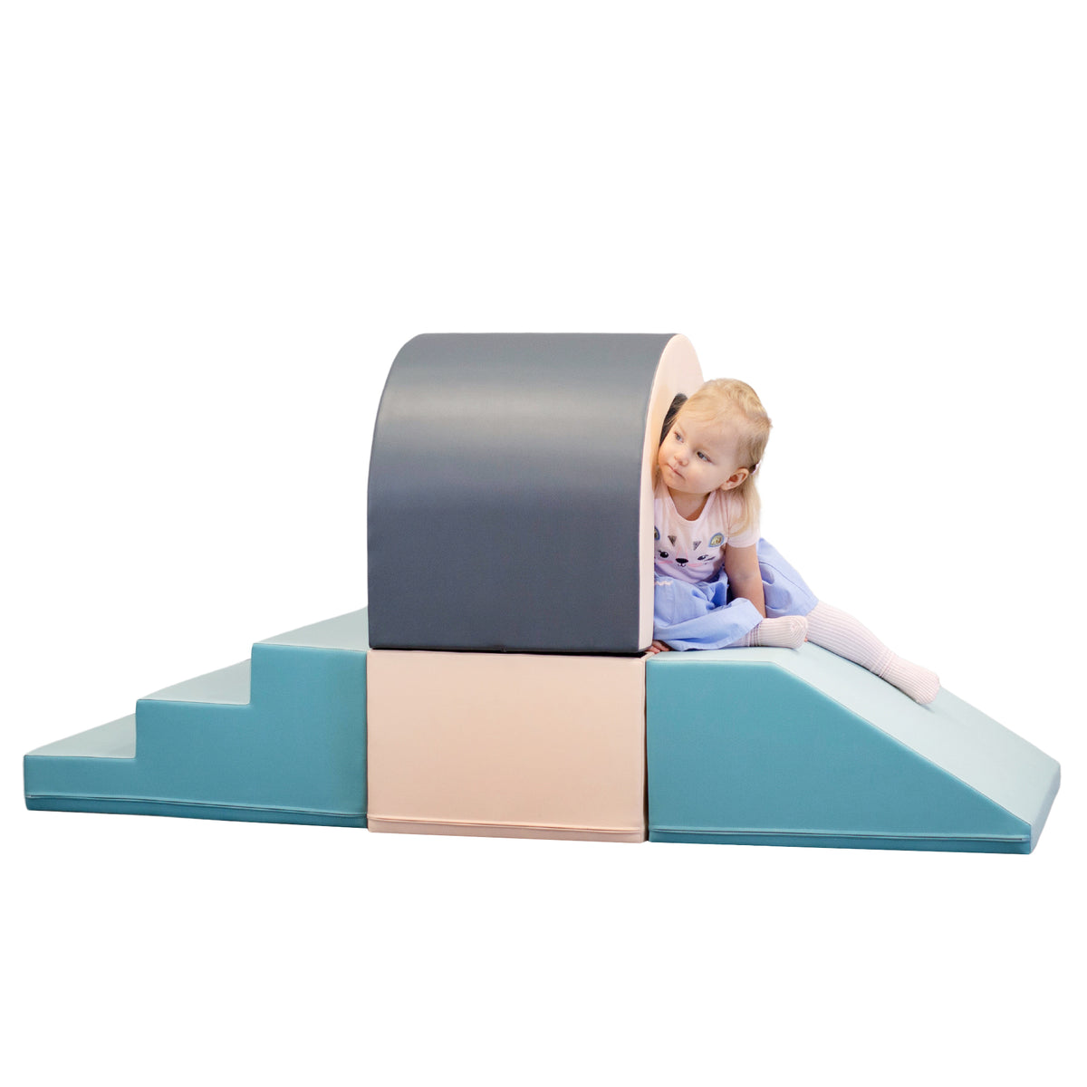 IGLU Soft Play – Lot 3 Blocs Mousse Géants (Marche, Toboggan, Rectangulaire) – Motricité Bébé Dès 1 An