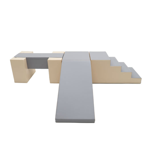 Mega Fun Slider x Balance Bridge x Mega Cube Bundle (beige/grau)