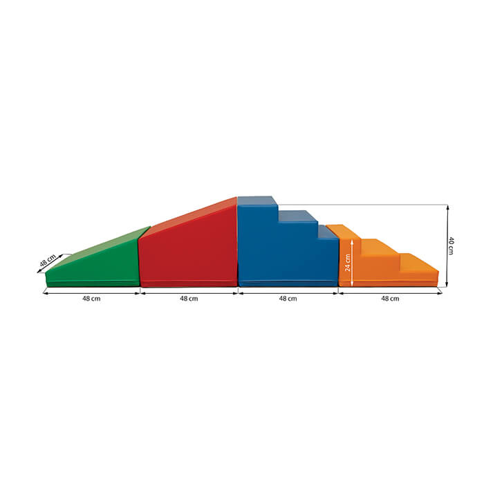 4 Piece Soft Play Step and Slide Set - Transformer - IGLU Soft Play