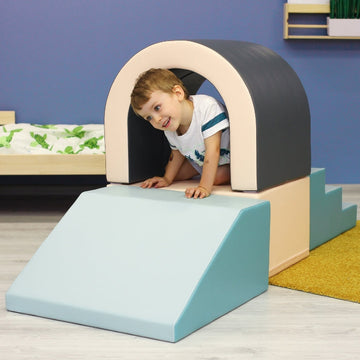 IGLU Soft Play – Lot 3 Blocs Mousse Géants (Marche, Toboggan, Rectangulaire) – Motricité Bébé Dès 1 An