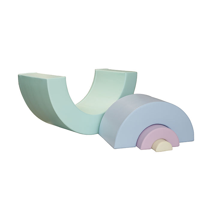 Rainbow soft play foam set deconstructed